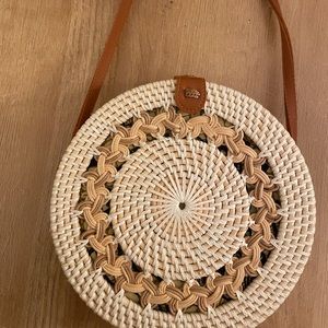 Rattan boho crossbody bag